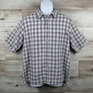 Billabong* Men's Short Sleeve Button Down Straight Hem Chest Pocket Shirt~ Large